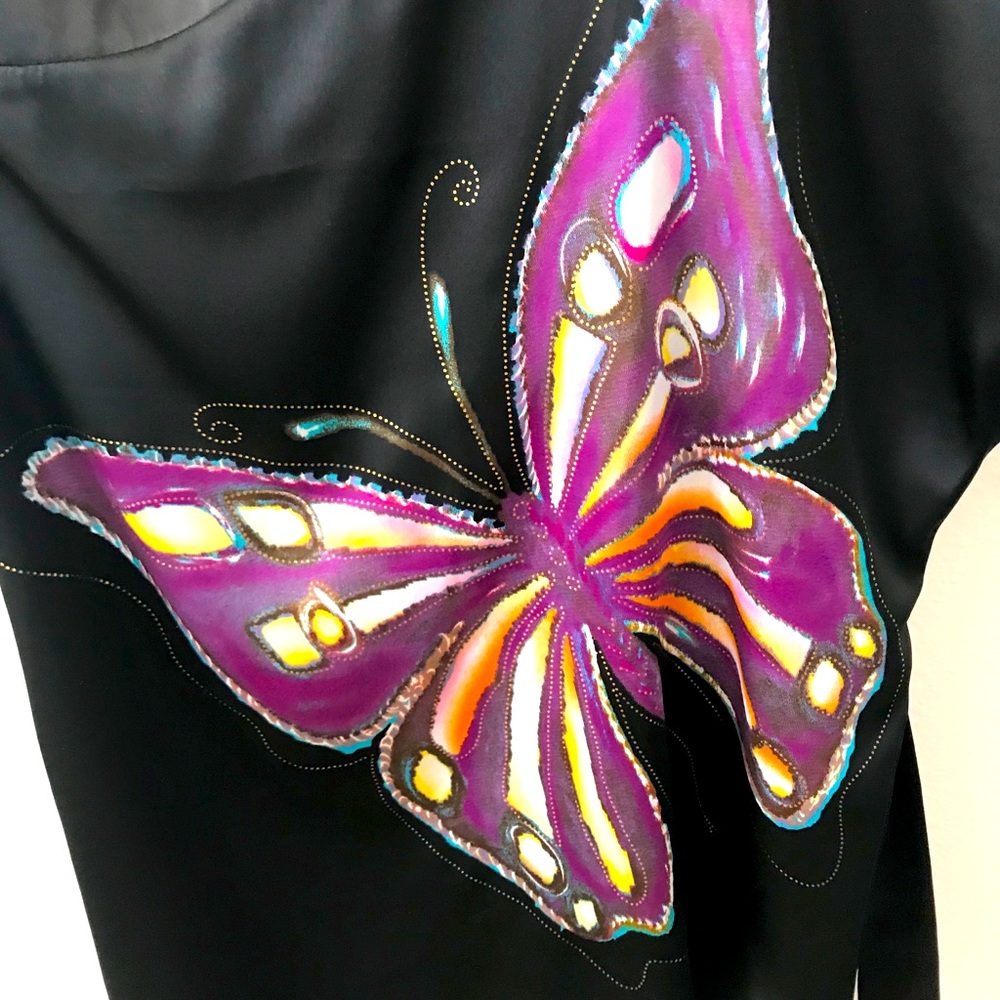 Butterfly silky off shoulder tied tunic